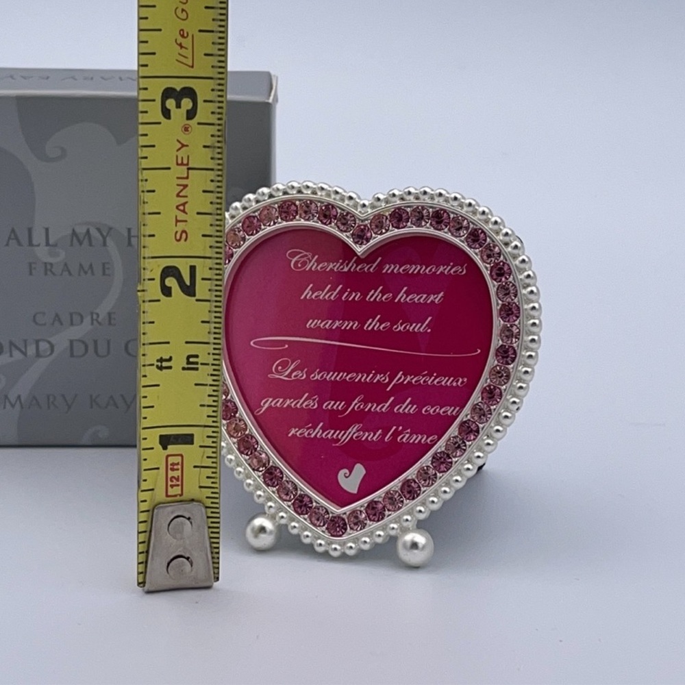 Mary Kay X2 Pink Heart Rhinestone Gem Picture Frame NEW - Picture 3 of 3